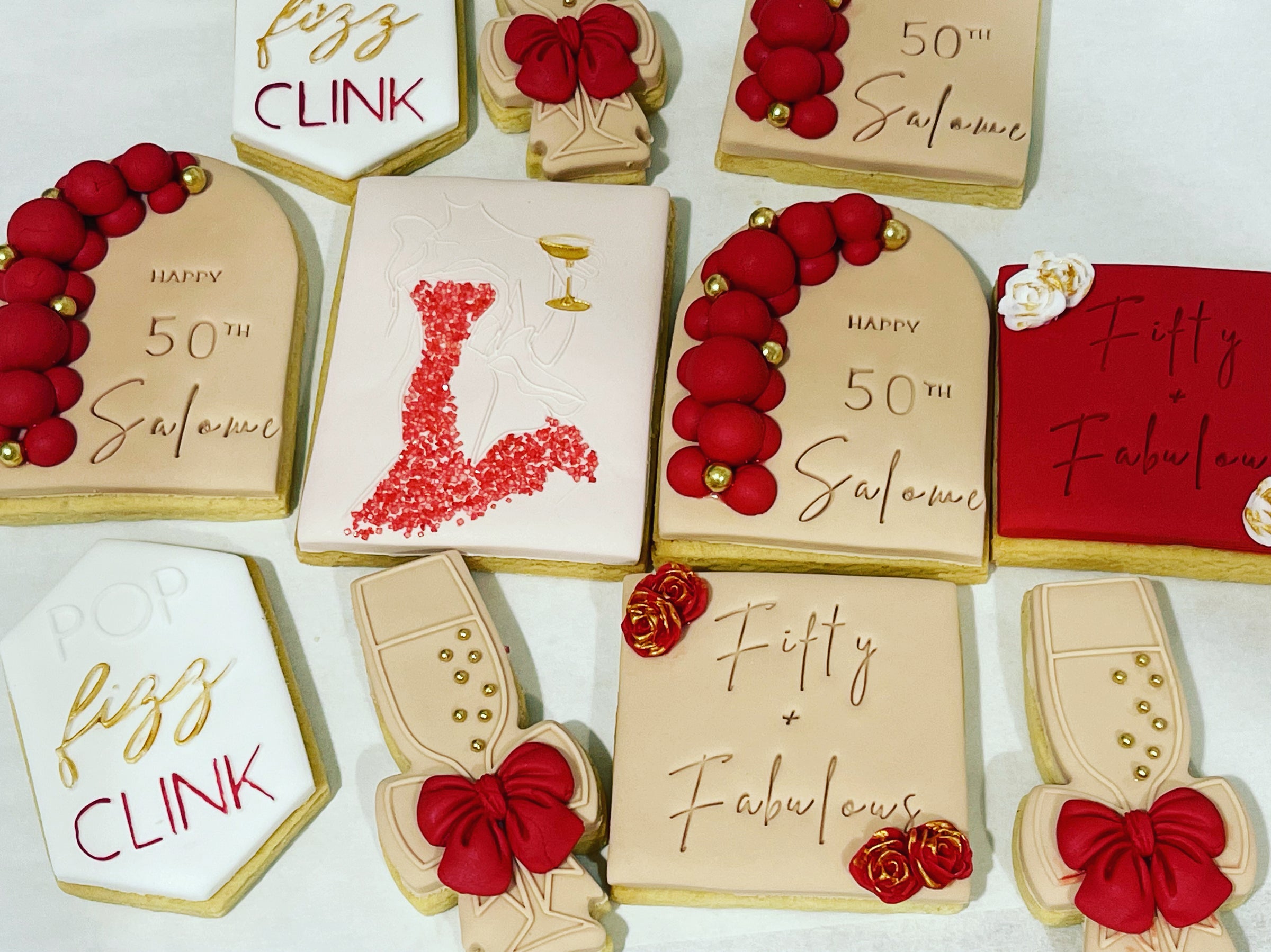 Luxury 50th Birthday Cookies - Sophia's Cookie Creations